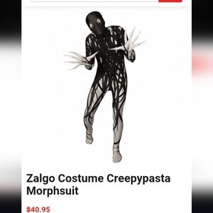 Zalgo Costume Creepypasta MorphsuitAdult Large Halloween
